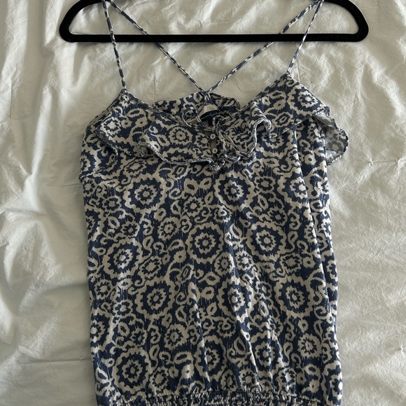 American Eagle Blue & White Summer Tank Top - Picture 4 of 4